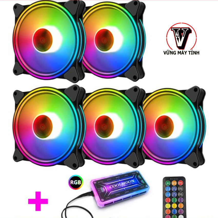 BỘ FAN LED RGB 5 FAN + HUB + Điều Khiển ( Nhiều Model ) | Vững Máy Tính ...